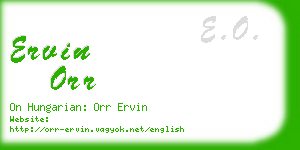 ervin orr business card